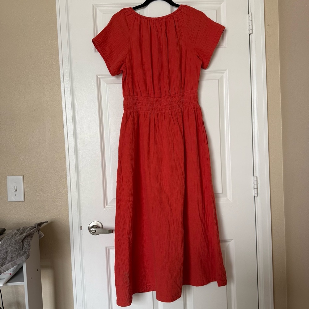 Pact Women's Organic Cotton Coastal Double Gauze Boho Midi Dress size Medium - Picture 5 of 10
